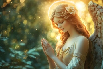 Angel blessing with extended hands