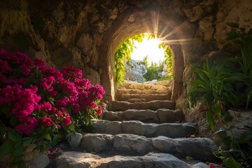 Empty tomb with light