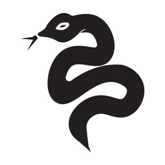 Silhouette of Snake Simple Vector Design, rasal viper snake