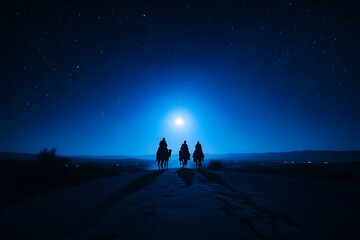 The magi’s caravan approaching bethlehem