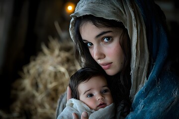 Joyful expression on mary’s face