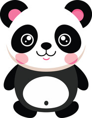 cute panda isolated on transparent background