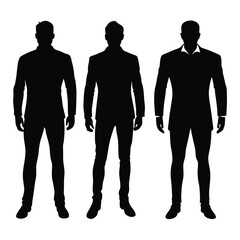 Man Silhouette Vector Illustration on White Background 