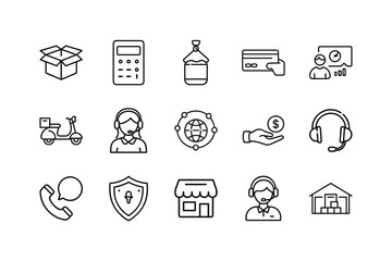 Customer Service and Delivery Icons Collection