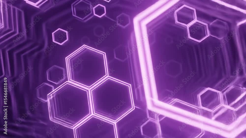 Aufkleber dynamic abstract purple hexagon pattern design for technology backgrounds and visuals