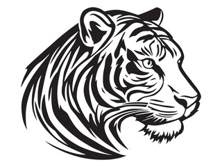 Obraz premium Tiger Head Simple Line Art