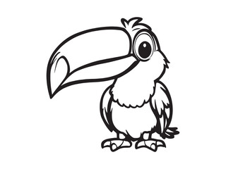 Toucan Beak Minimal Line Art