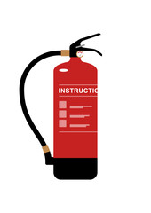 Obraz premium Fire extinguisher. Safety emergency equipment. Extinguishing protective device. Simplicity vector minimalist style. Isolated stock illustration