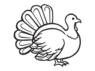 Turkey Bird Line Art Icon