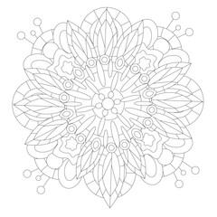 Intricate Adult Mandala Coloring Page Floral Zentangle Circular Patterns Stress Free Relaxation Meditation LIne Art