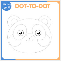 Dot to dot. Connect the dots. Game for kids. Vector illustration. Funny animals