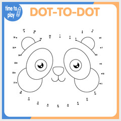 Dot to dot. Connect the dots. Game for kids. Vector illustration. Funny animals