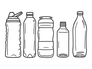 Water Bottle Line Art Design