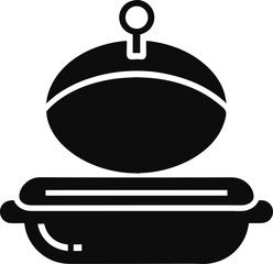 vector illustration of a black silhouette of a globe