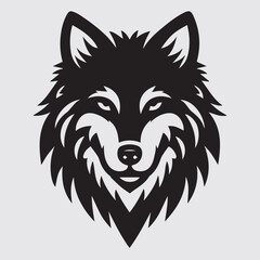 Fototapeta premium Hand drawn wolf head silhouette