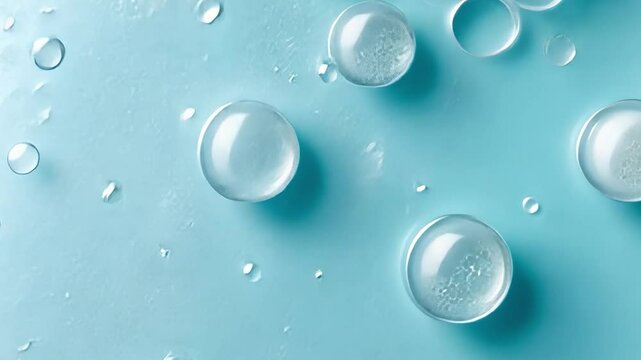Fresh White Eggs on Light Blue Surface with Water Droplets Capturing Nature's Pure Beauty and Culinary Potential