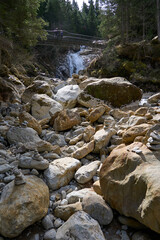 Neustift im Stubaital, Austria - April 20, 2025 - WildeWasserWeg in the Stubai Valley at Easter time