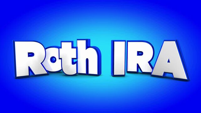 Roth IRA Investment Retirement Savings Account Tax Benefits Growth 3d Animation
