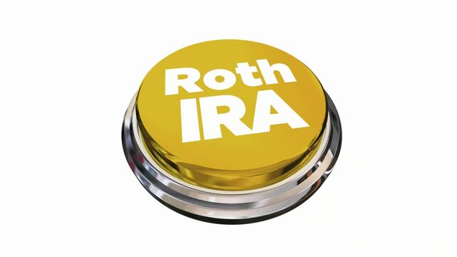 Roth IRA Button Easy Retirement Savings Account Investments 3d Animation