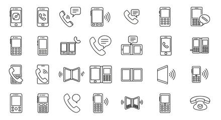 Collection of Phone Icons Modern and Vintage Cell Phone Illustrations