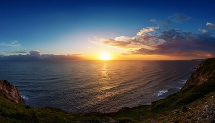 sunset over the sea panorama natural background