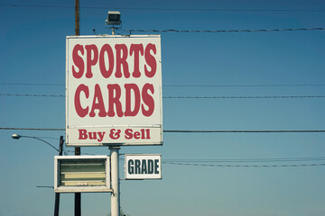 Retro vintage sports cards sign