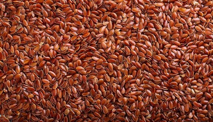 linseed or flaxseed background brown flax seeds flat lay copy space