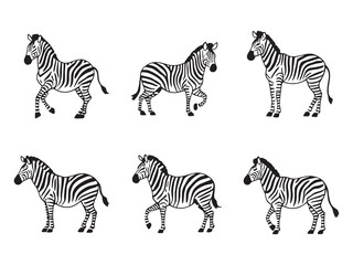 Zebra Animal Outline Vector Illustration