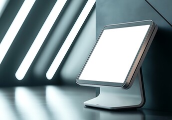 Modern POS System Mockup Blank Screen Display