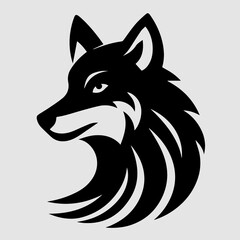 Obraz premium Hand drawn wolf head silhouette