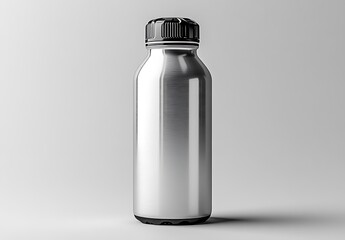 Sleek Metal Water Bottle Mockup Design Template