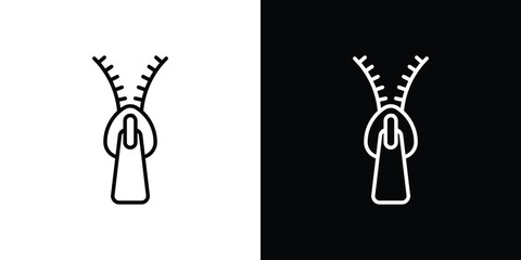 Zip icon in black. flat graphic vector icon © Vince