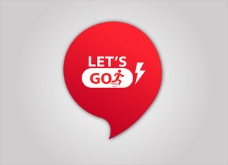 red flat sale banner for Lets Go  banner and poster creative design