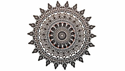 Naklejka premium Detailed Mandala Pattern Design in Black and White with Artistic Flair