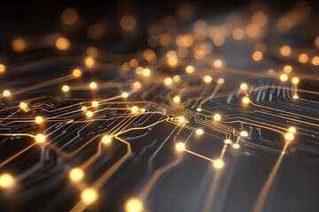 Glowing Circuit Board Network Abstract Background 