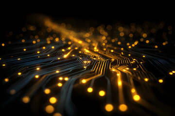 Glowing Circuit Board Network Abstract Background 