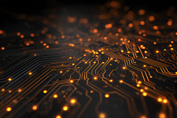 Glowing Circuit Board Network Abstract Background 