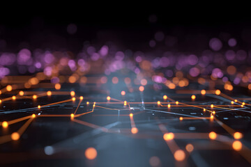 Glowing Circuit Board Network Abstract Background 