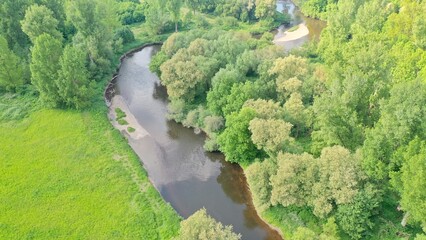 drone aerial photography of Lake Barmen in Düren, Germany