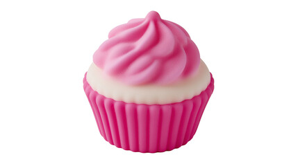 pink cupcake isolated on transparent background