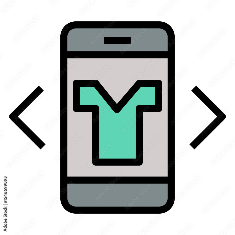 Poster digital try on vector icon