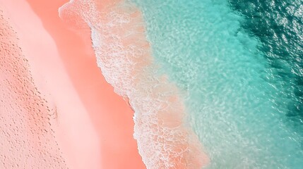 Expansive coastal landscape of Pink Beach with soft pink sand and clear waters, Komodo Island, Indonesia