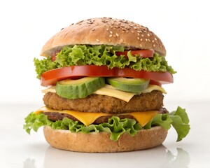 Quinoa veggie burger whole real photo white background healthy view