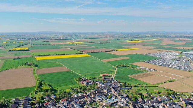 aerial view of rural landscape