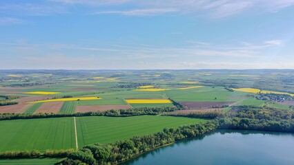 aerial view of rural landscape