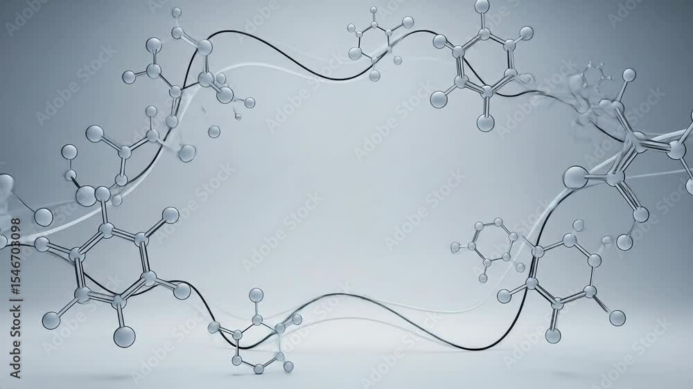 Poster abstract molecular structure visualization graphic design background