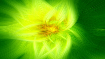 Floral Symphony of Color and Energy : An abstract display of a luminous floral design, with vibrant color. Spiraling petals. conveying vitality and the captivating allure of natural elegance.