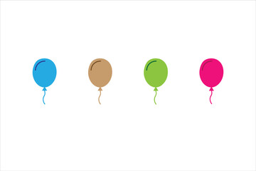 Balloon icon vector. party balloon icon decoration birthday vector. Balloon black silhouette icon