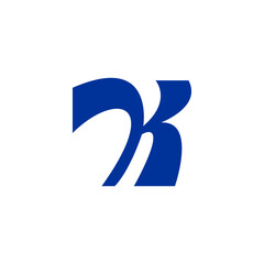 Simple letter H logo, letter K vector icon unique