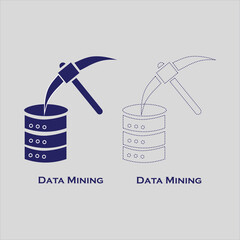 data mining icon , financial icon isolated on gray background 